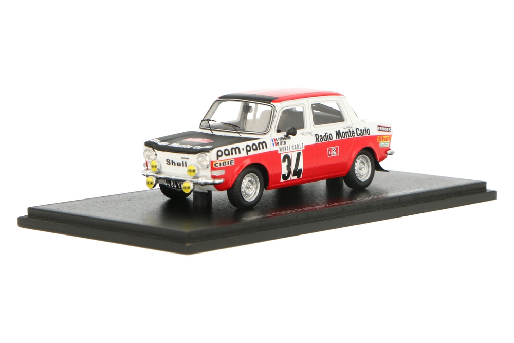 Ixo 1/43 - Simca 1000 Rallye 2 - Monte Carlo 1973 - Très Bon état Avec Boîte