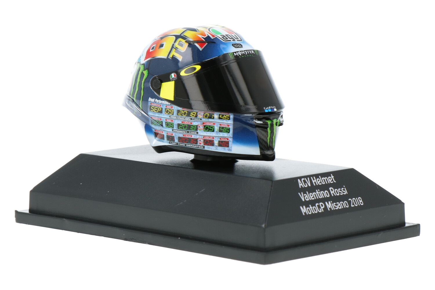 Casque Miniature AGV 1/2 - Pilote Rossi GP Barcelone - Minichamps - Neuf