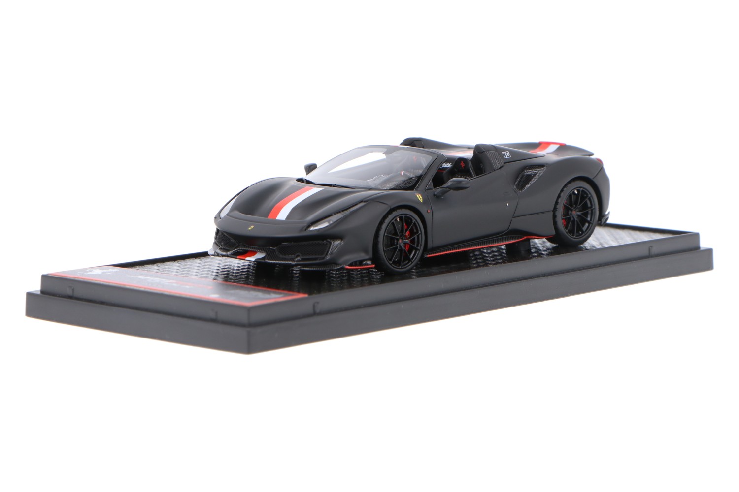 Ferrari 488 Pista Spider Charles Leclerc BBR Models 1/12 BBR1225CL Matt  Black with display case