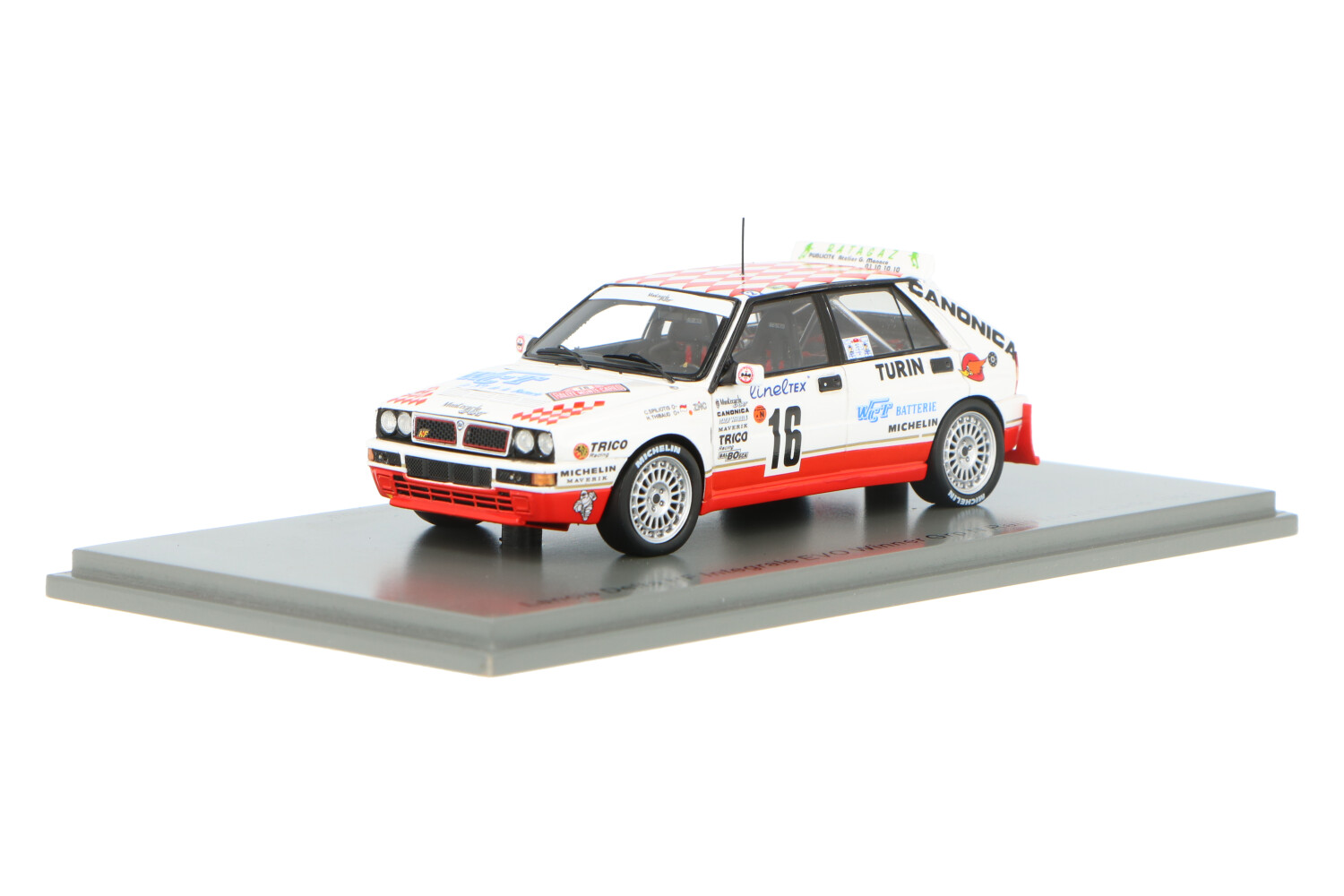 Miniature Spark Lancia Delta HF Integrale EVO N°16 – 1/43, Résine, Vainqueur Grp N