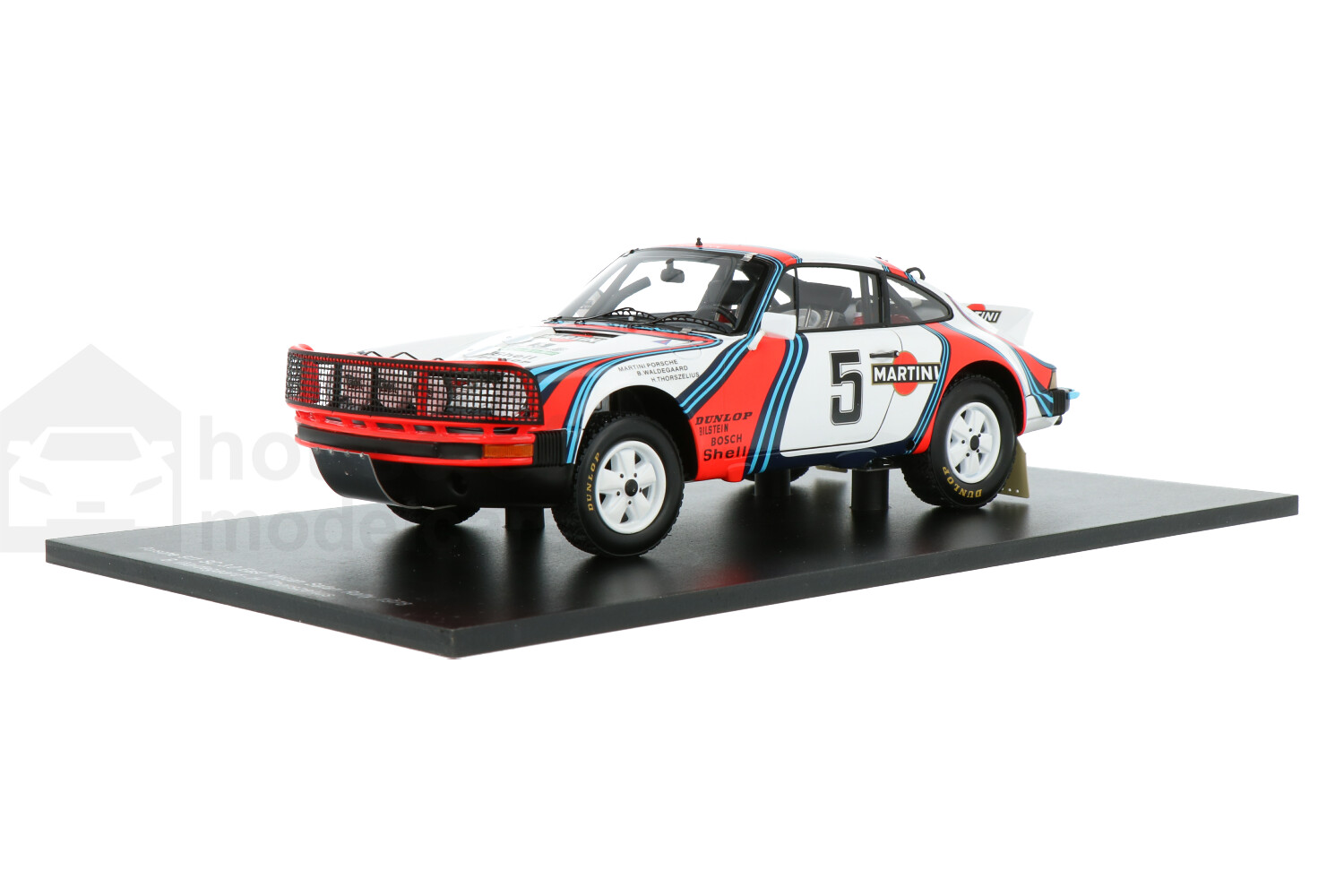 Porsche 911SC Safari 1983 Kelly Moss - 1/18 Spark, Résine, Guards Red / Noir