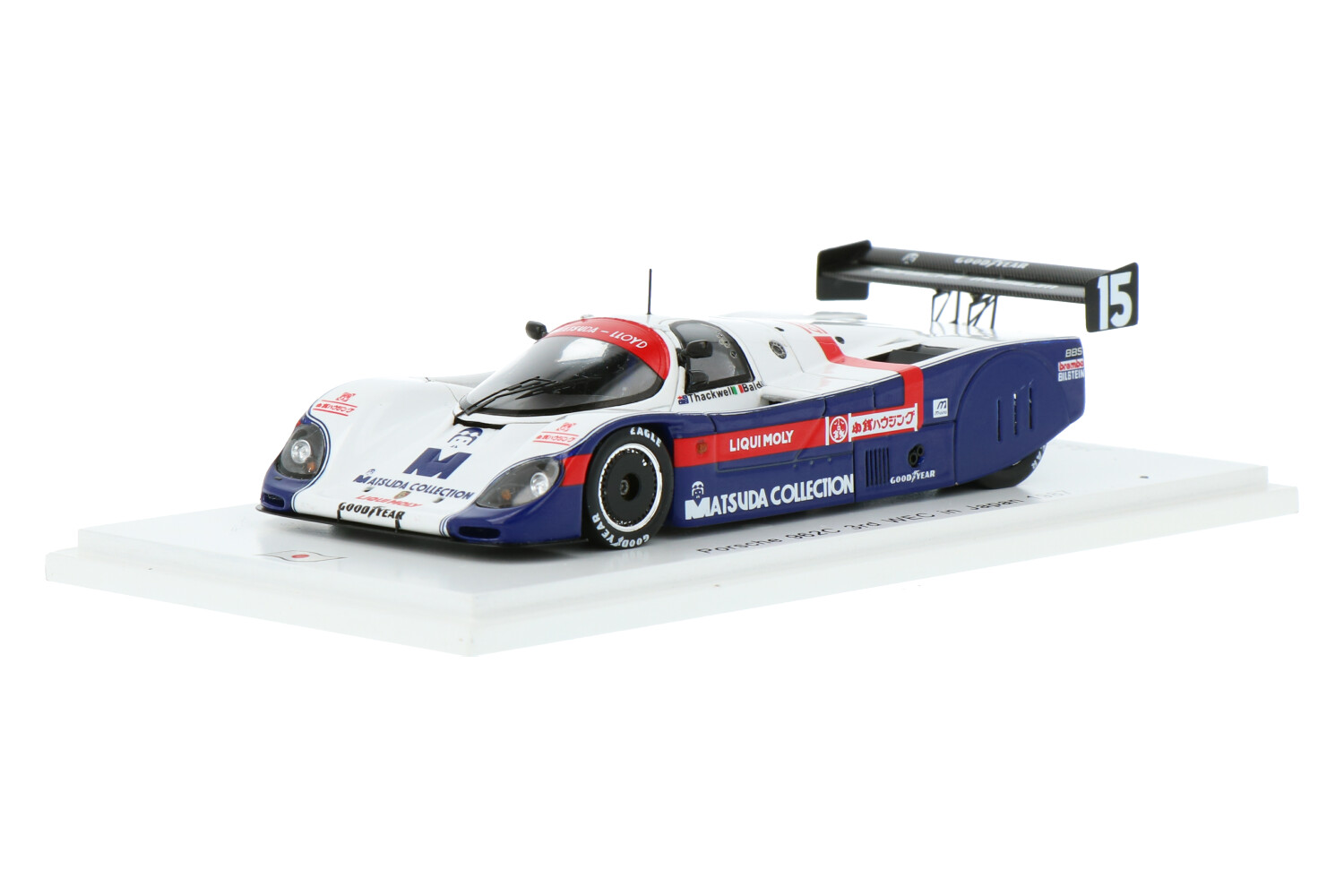 Spark 1/43 Porsche 962C GTI #15 - 3e WEC Fuji 1987 - Baldi & Thackwell - Résine